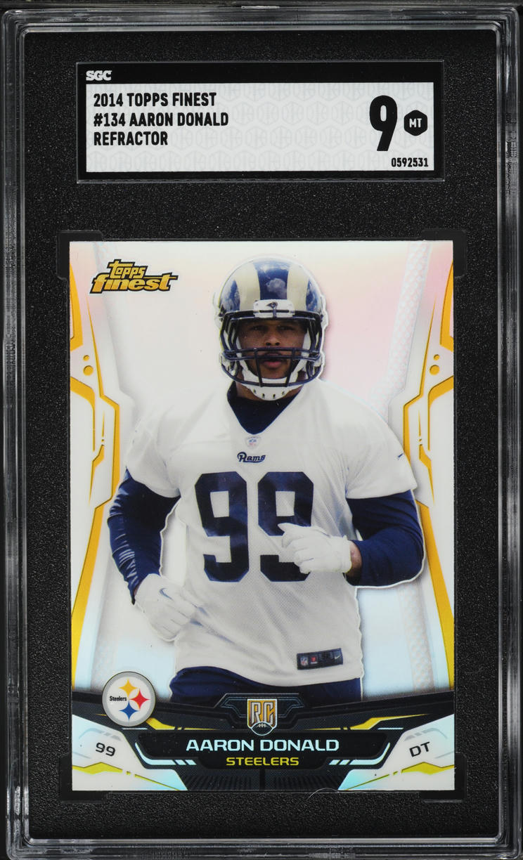 2014 Finest Refractor Aaron Donald ROOKIE #134 SGC 9 MINT