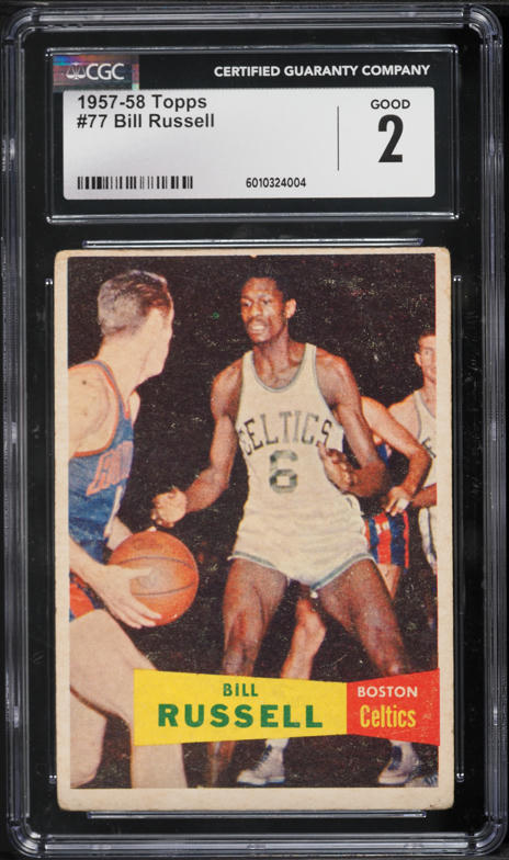 2009 Bowman Basketball '48 Bill Russell AUTO DNA 10 #48A-BR PSA 9