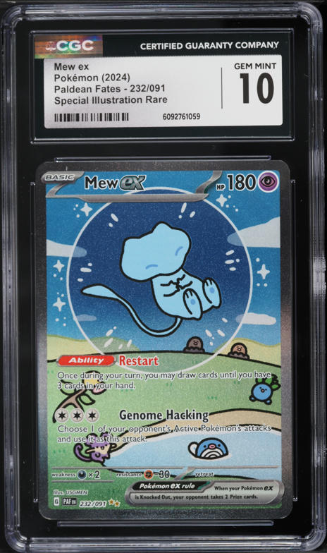 2024 Pokemon Scarlet & Violet Paldean Fates SIR Mew EX #232 CGC 10