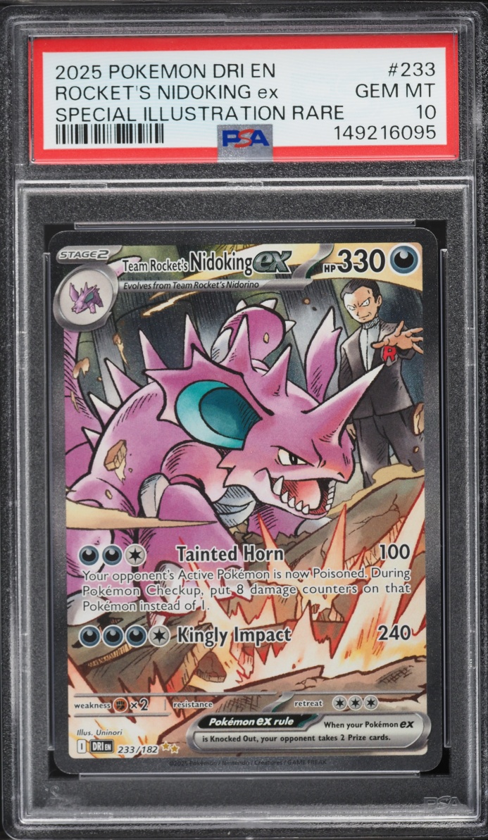 2025 Pokemon Scarlet & Violet Destined Rivals SIR Team Rocket's Nidoking EX #233 PSA 10 GEM