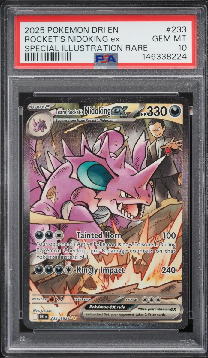 2025 Pokemon Scarlet & Violet Destined Rivals SIR Team Rocket's Nidoking EX #233 PSA 10 GEM