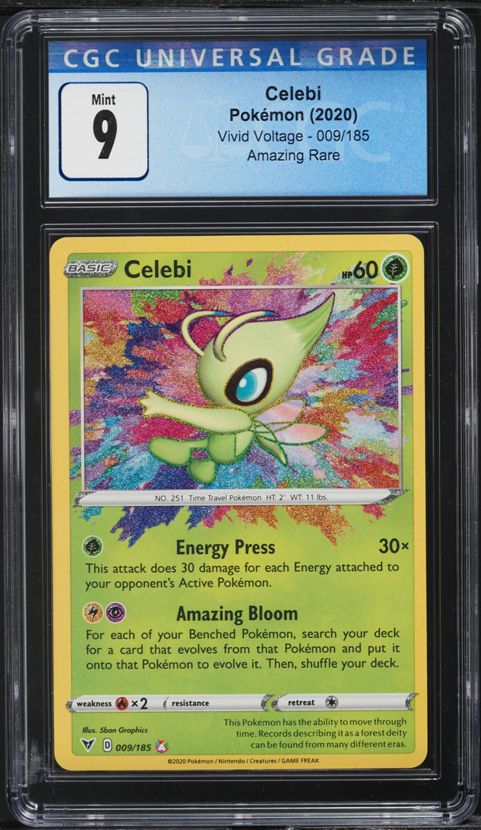2020 Pokemon Vivid Voltage Amazing Rare Holo Celebi #009 CGC 9 MINT on ...