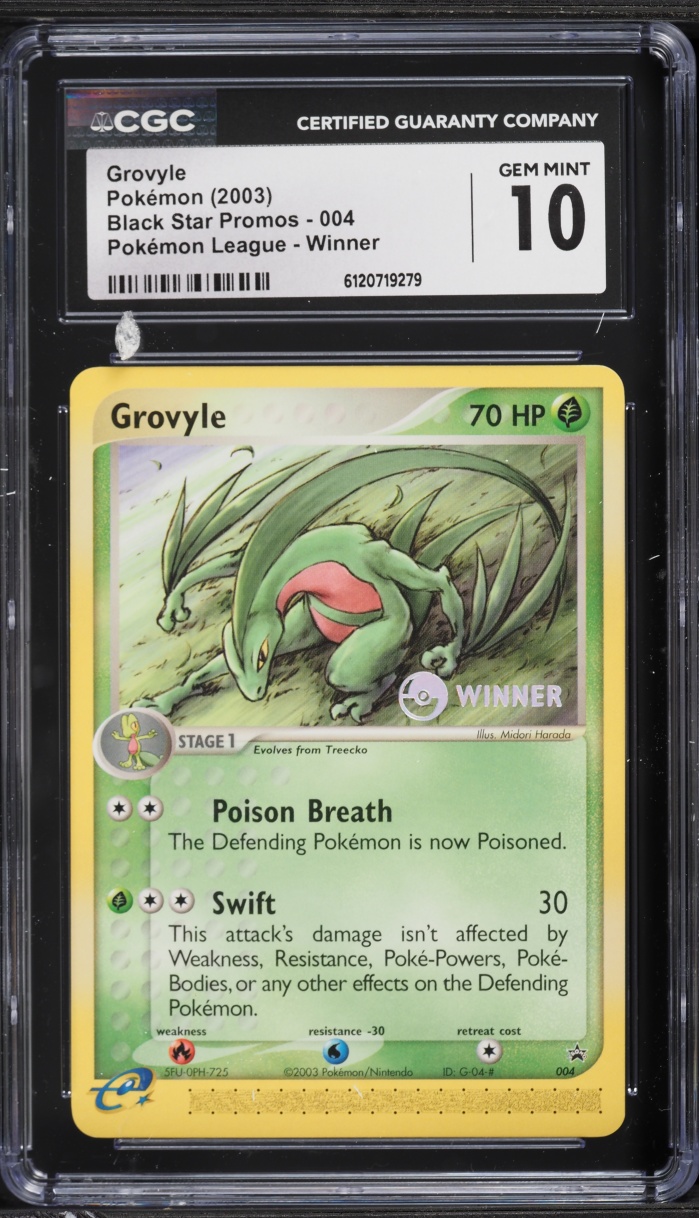 2003 Pokemon Black Star Promo League Winner Grovyle #4 CGC 10 GEM MINT