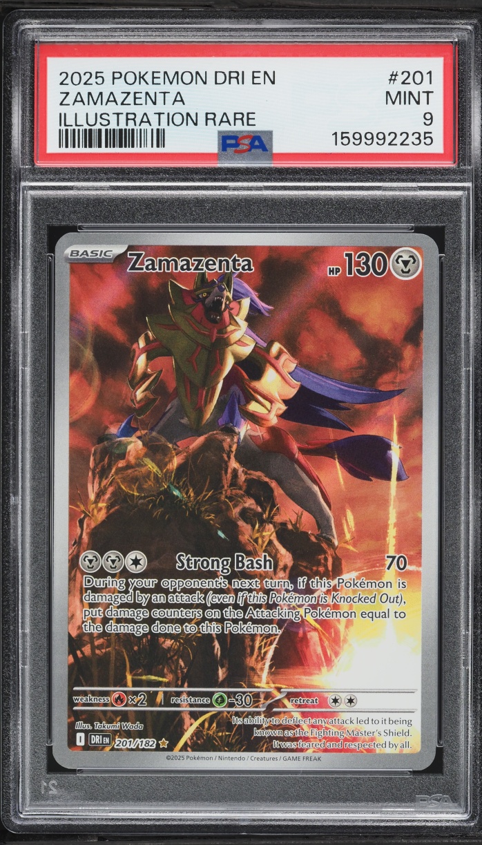 2025 Pokemon Scarlet & Violet Destined Rivals IR Zamazenta #201 PSA 9 MINT