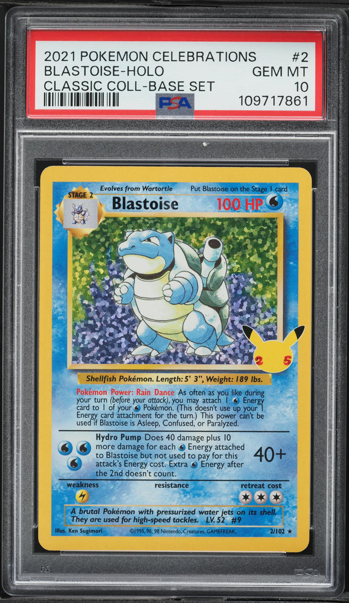 2021 Pokemon Sword & Shield Celebrations Classic Holo Blastoise #2 PSA 10 GEM MINT