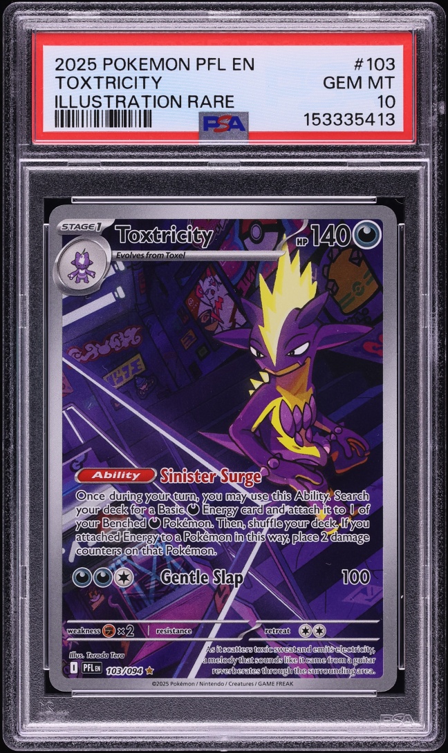 2025 Pokemon Mega Evolution Phantasmal Flames IR Toxtricity #103 PSA 10 GEM MINT