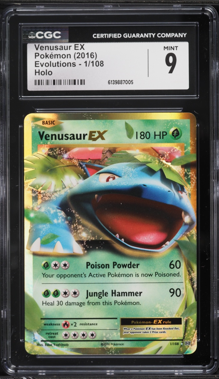 2016 Pokemon XY Evolutions Holo Venusaur EX #1 CGC 9 MINT