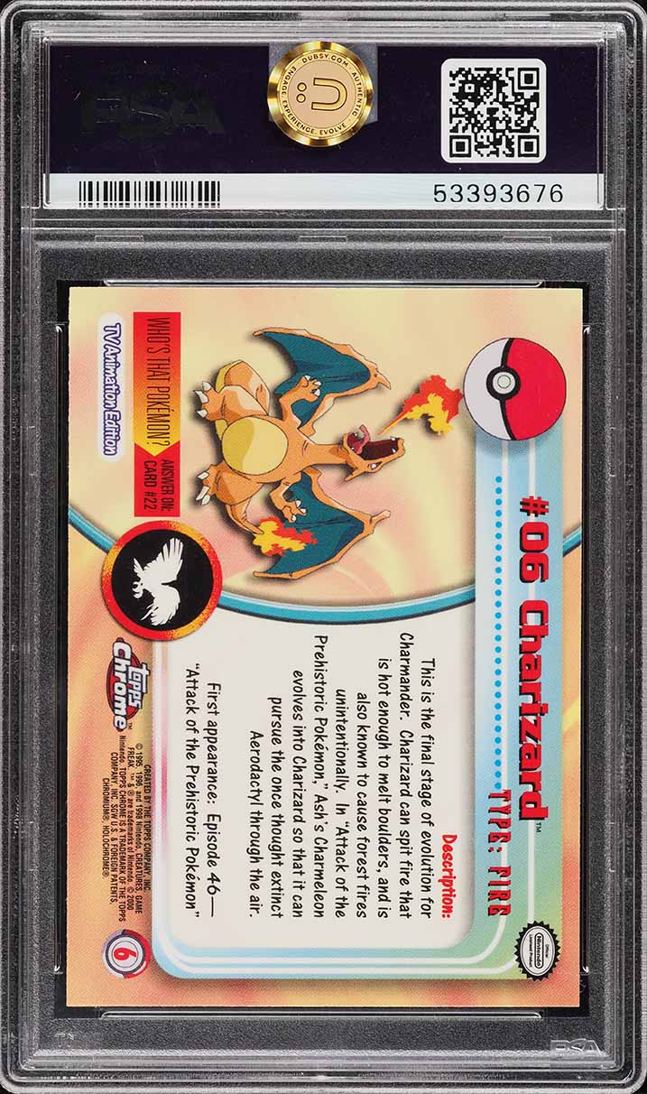 2000 Topps Chrome Pokemon Series 1 Charizard #6 PSA 10 GEM MINT