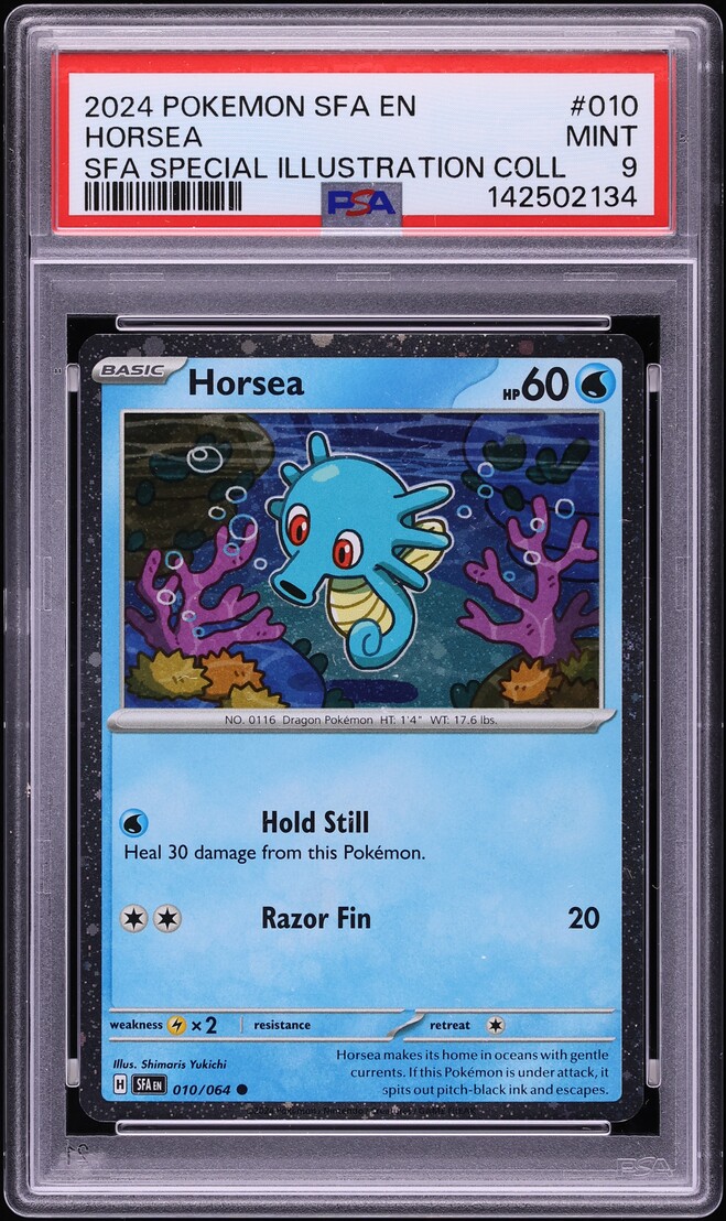 2024 Pokemon Scarlet & Violet Shrouded Fable Special Illustration Horsea #10 PSA 9 MINT