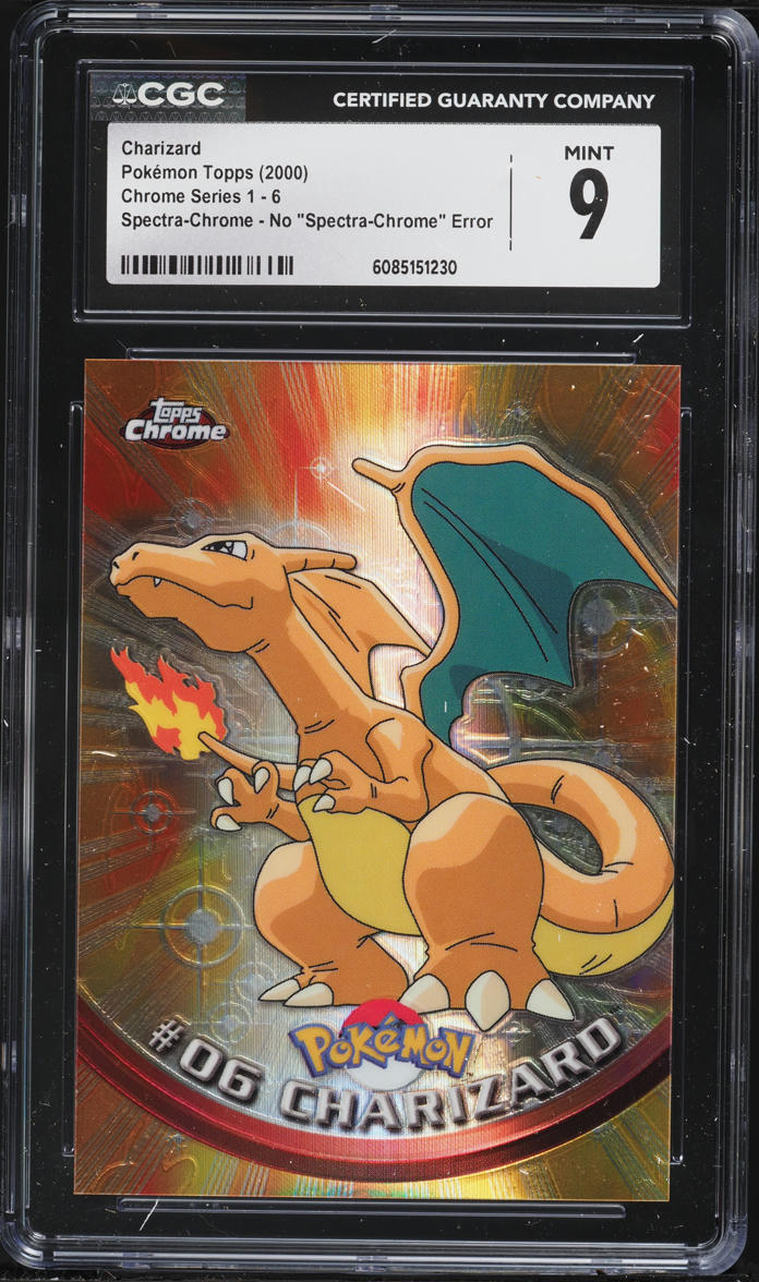 2000 Topps Chrome Pokemon Series 1 Spectra Error Charizard #6 CGC 9 MINT