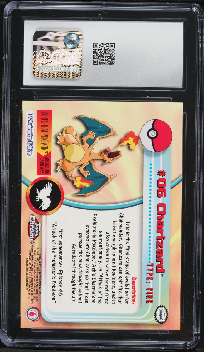 2000 Topps Chrome Pokemon Series 1 Spectra Error Charizard #6 CGC 9 MINT