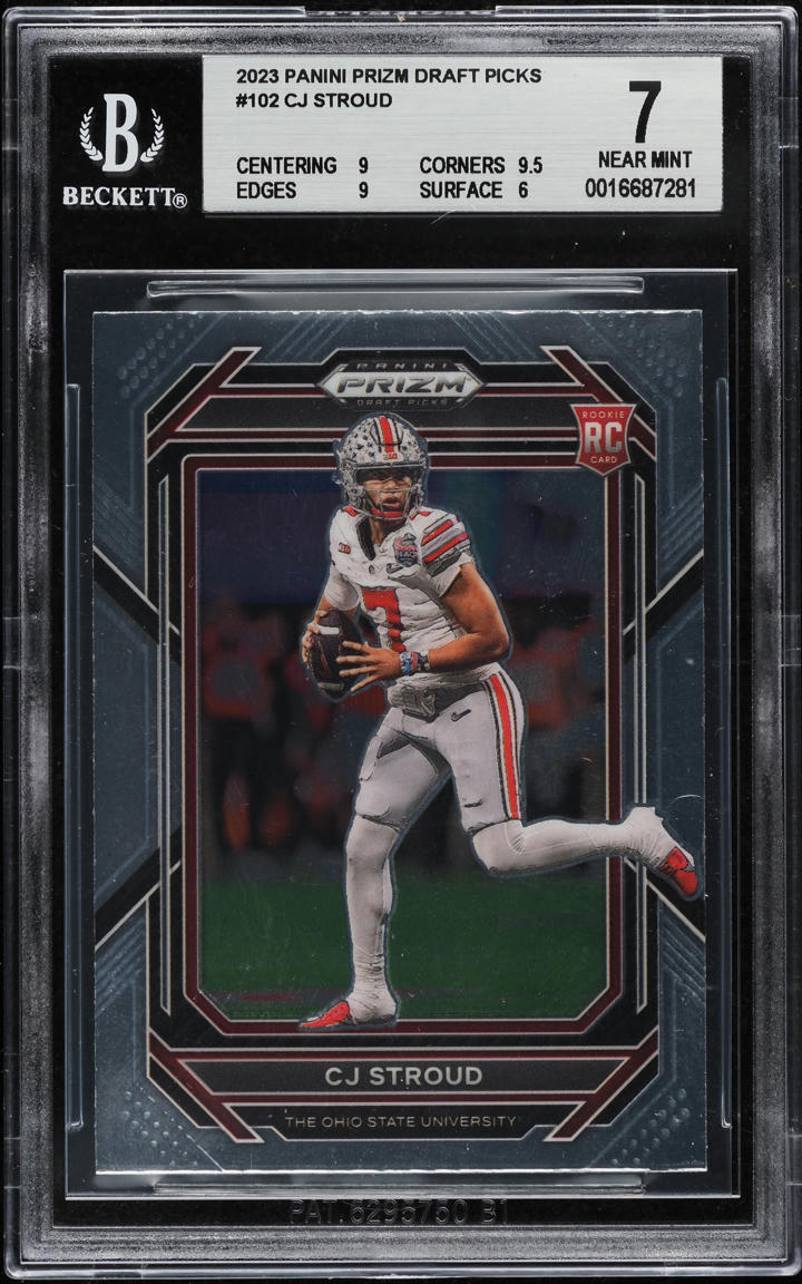 2023 Panini Prizm Draft Picks CJ Stroud ROOKIE #102 BGS 7 NRMT