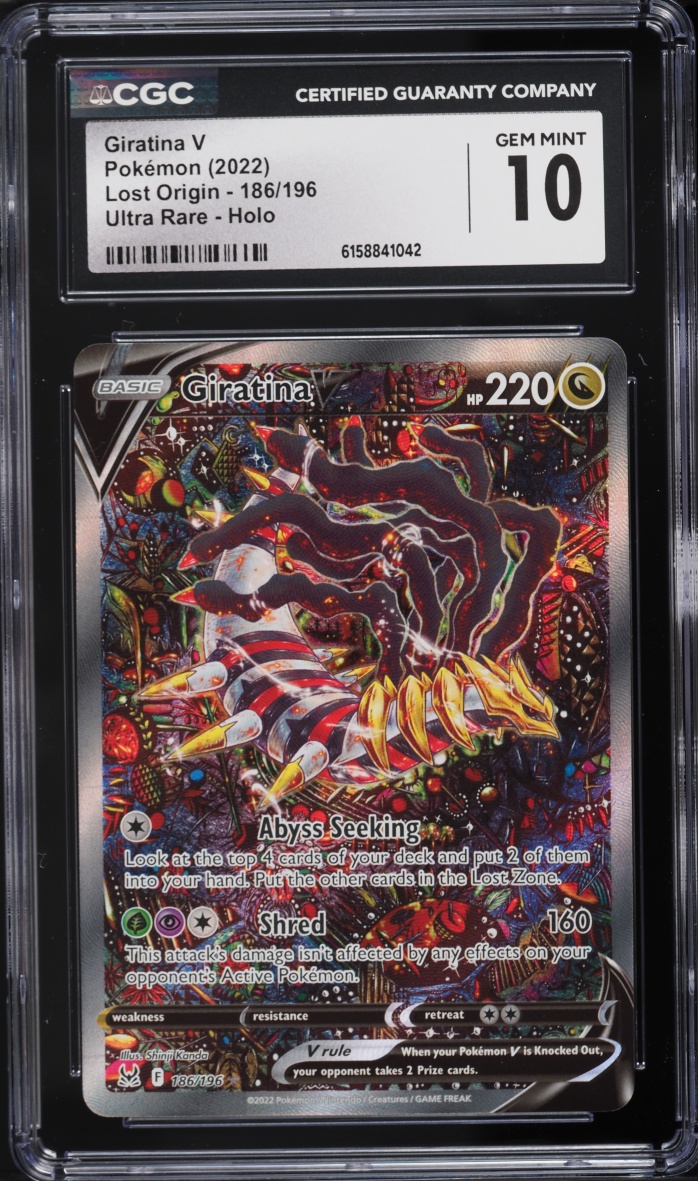 2022 Pokemon Sword & Shield Lost Origin Alt Art Giratina V #186 CGC 10 GEM MINT