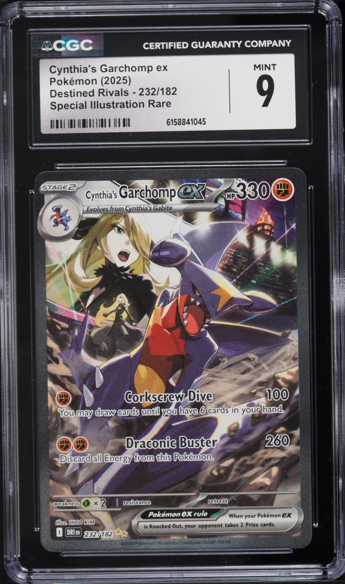 2025 Pokemon Scarlet & Violet Destined Rivals SIR Cynthia's Garchomp EX #232 CGC 9 MINT