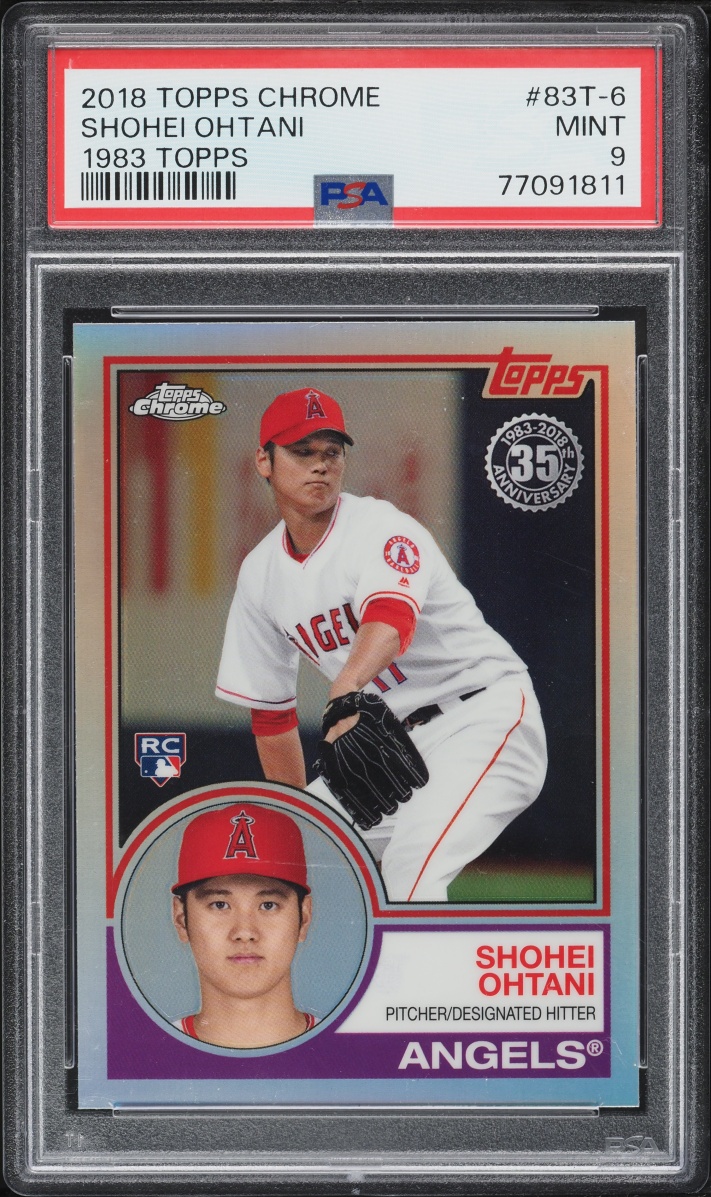 2018 Topps Chrome '83 Shohei Ohtani ROOKIE #83T-6 PSA 9 MINT