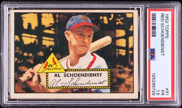1952 Topps Red Schoendienst #91 PSA 1.5 FR