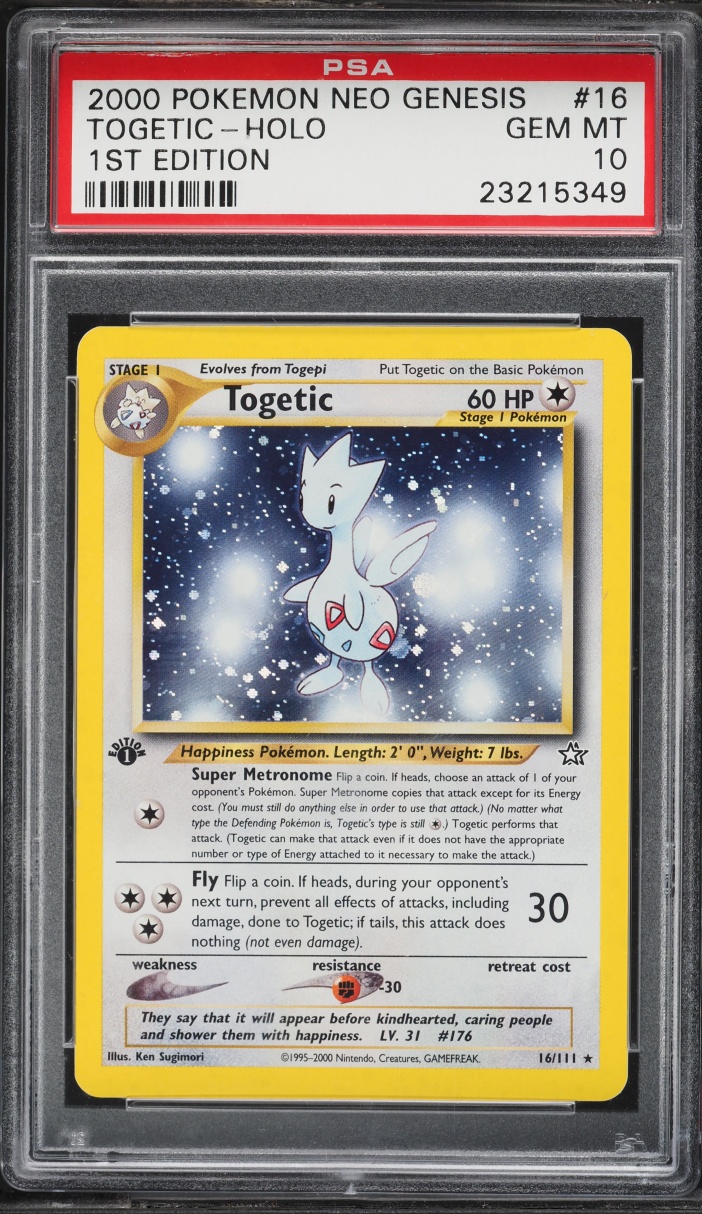 2000 Pokemon Neo Genesis 1st Edition Holo Togetic #16 PSA 10 GEM MINT