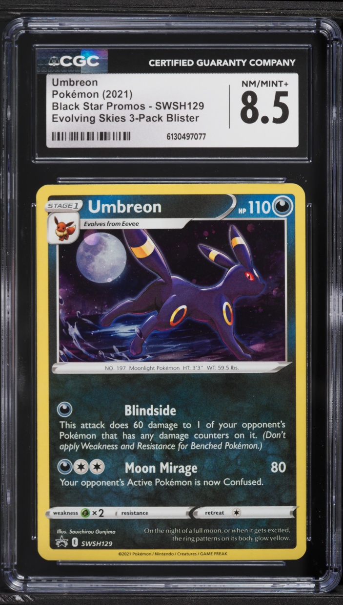2021 Pokemon Sword & Shield Promo Evolving Skies Holo Umbreon #SWSH129 CGC 8.5 NM-MT+