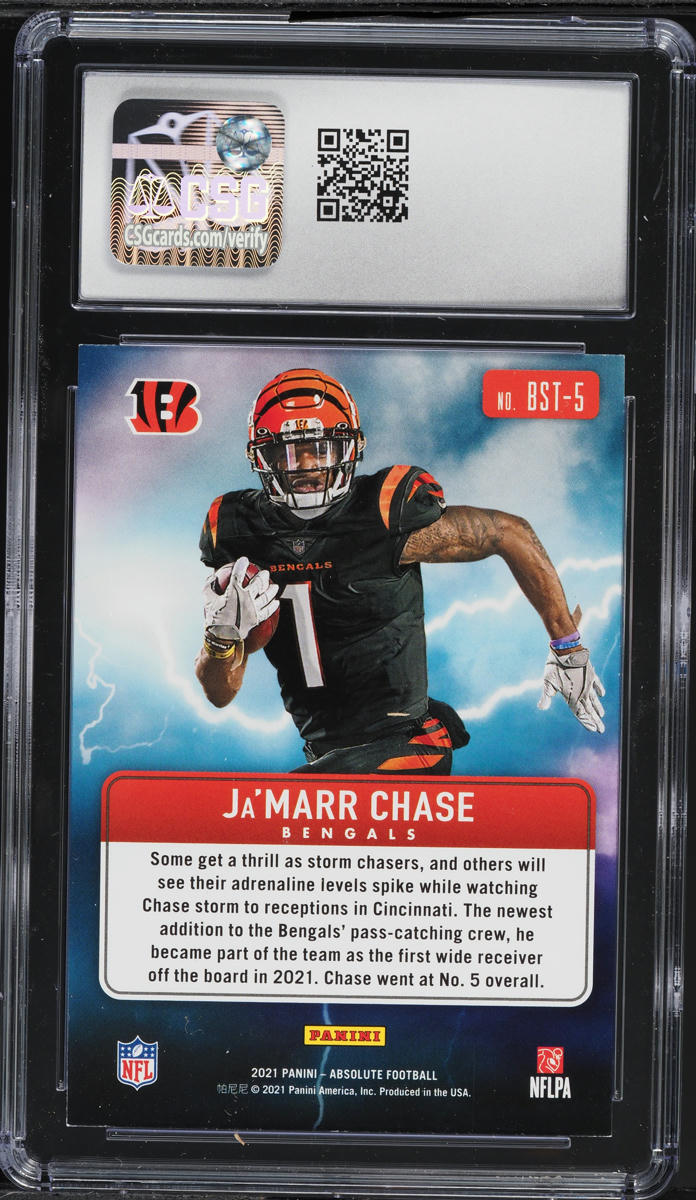 2021 Absolute By Storm Ja'Marr Chase ROOKIE #BST-5 CSG 9 MINT