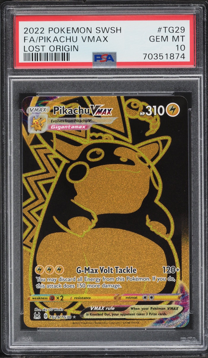 2022 Pokemon Sword & Shield Lost Origin Full Art Pikachu VMAX #TG29 PSA 10 GEM MINT