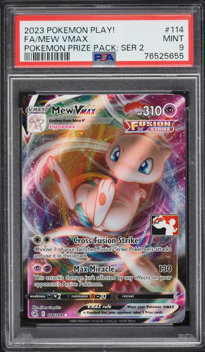 2023 Pokemon Scarlet & Violet Play! Prize Pack Series 2 Alt Art Mew VMAX #114 PSA 9 MINT