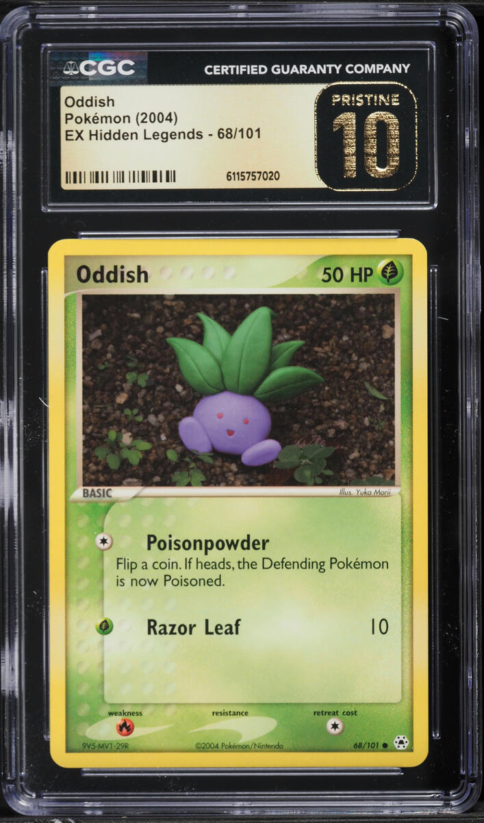 2004 Pokemon EX Hidden Legends Oddish #68 CGC 10 PRISTINE
