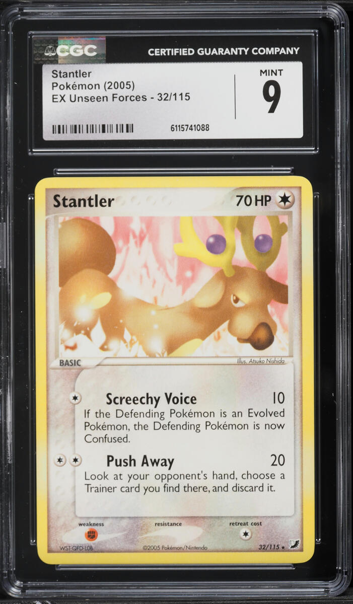 2005 Pokemon EX Unseen Forces Stantler #32 CGC 9 MINT