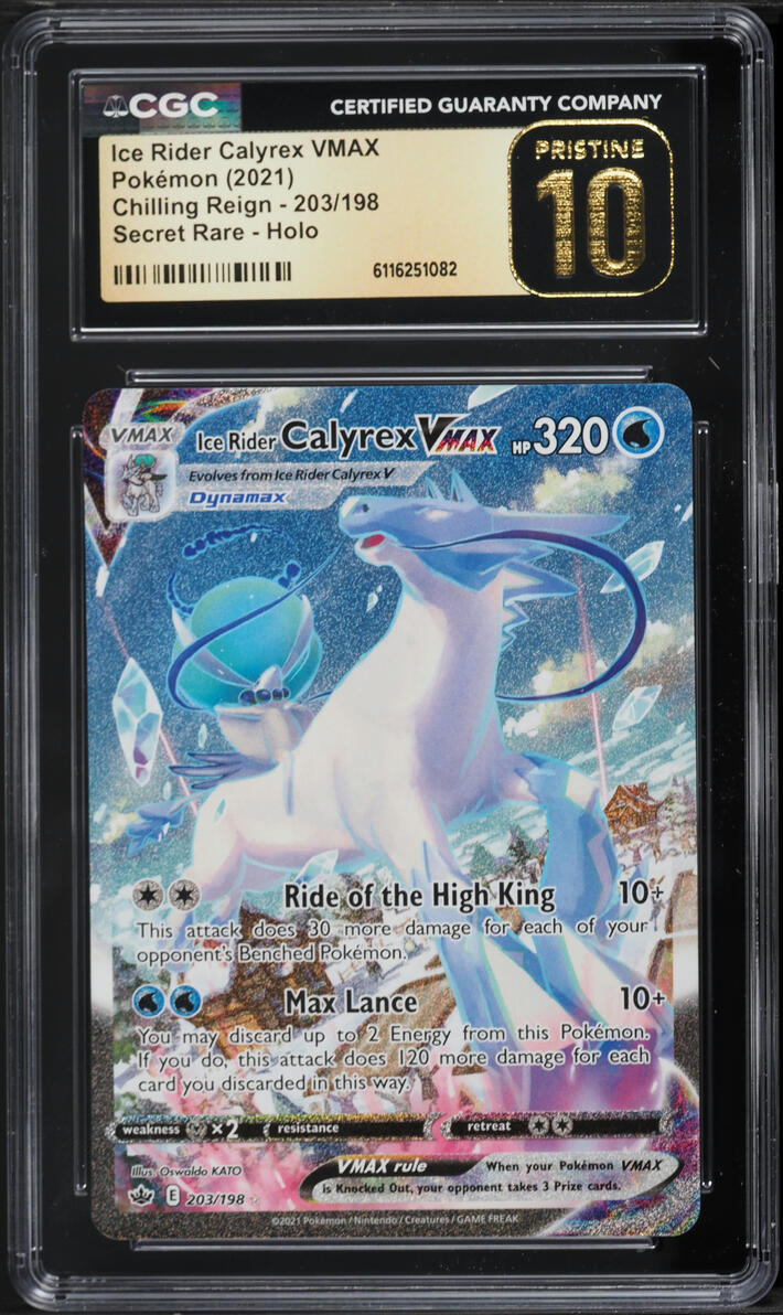 2021 Pokemon Sword & Shield Chilling Reign SEC Ice Rider Calyrex VMAX #203 CGC 10 PRISTINE
