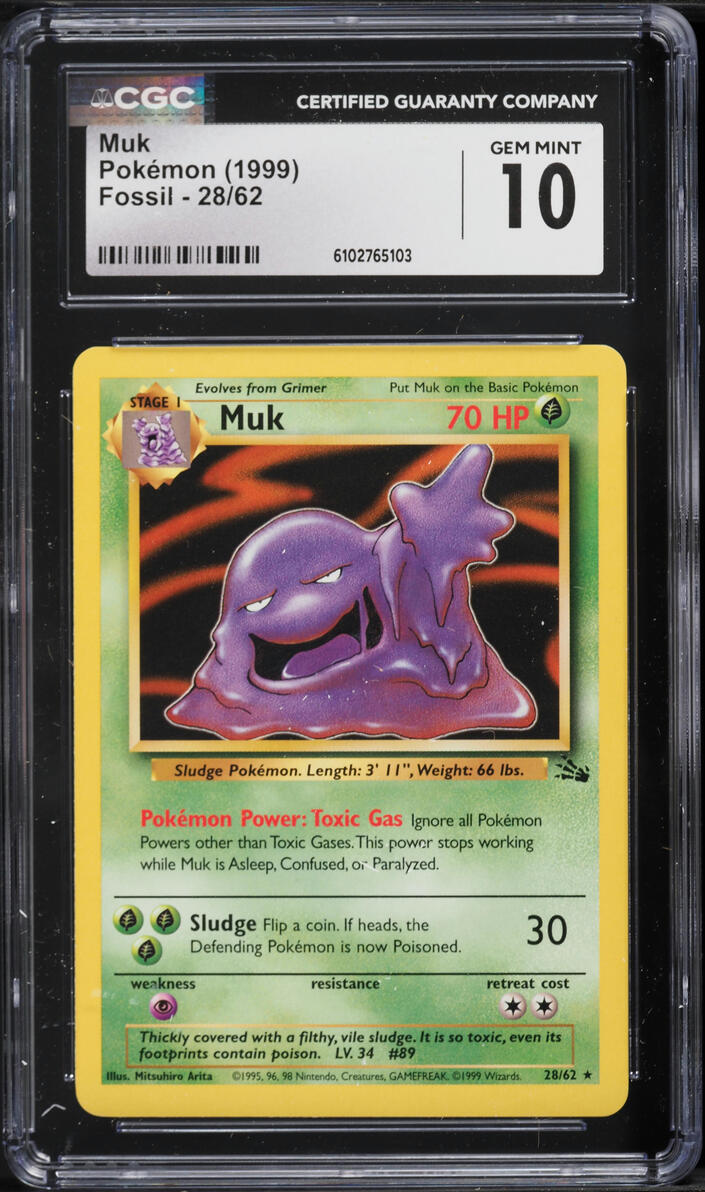 1999 Pokemon Fossil Muk #28 CGC 10 GEM MINT