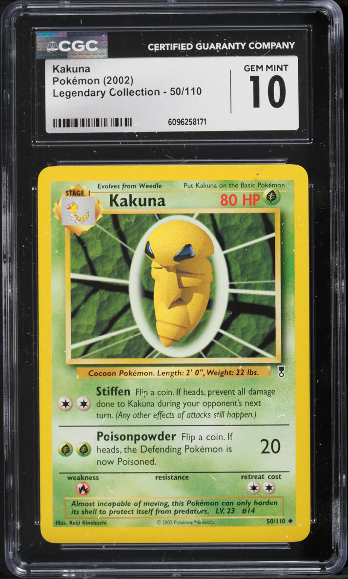 2002 Pokemon Legendary Collection Kakuna #50 CGC 10 GEM MINT