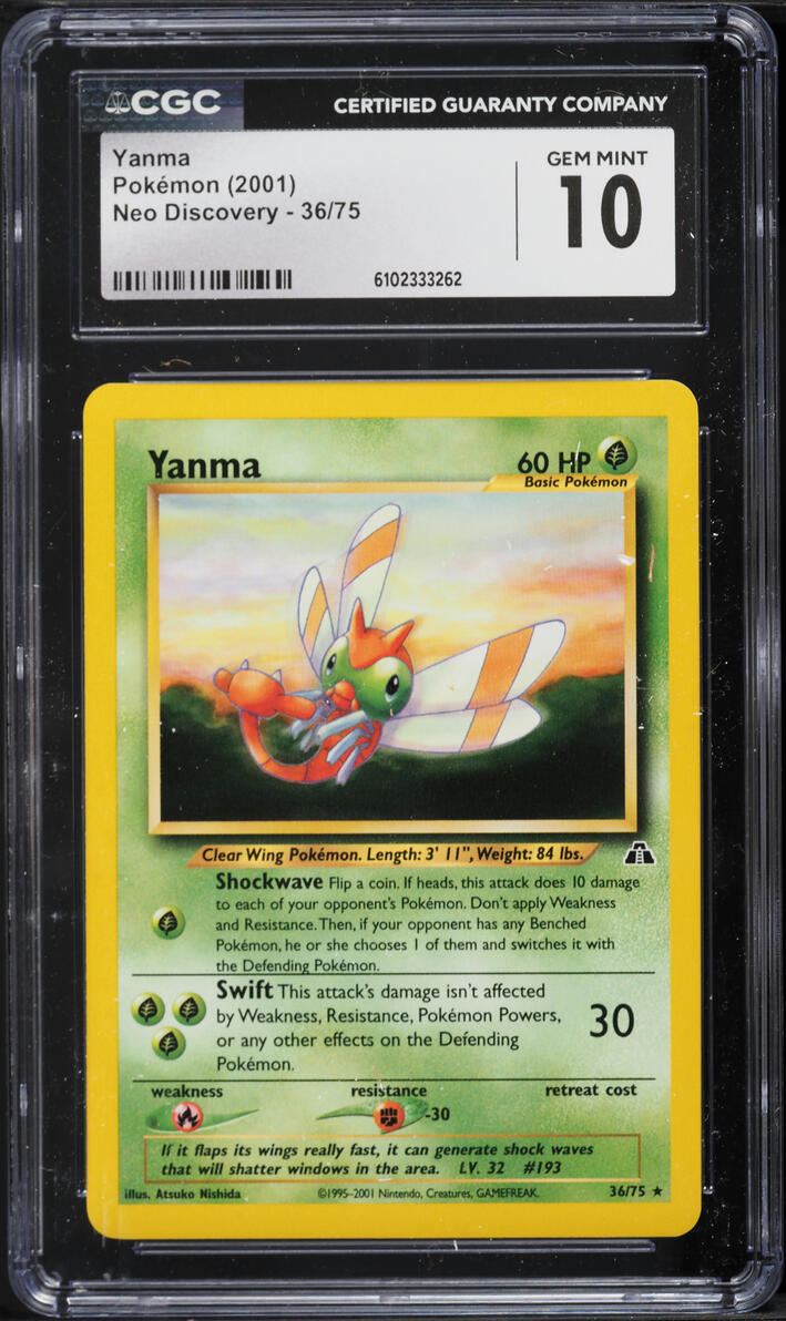 2001 Pokemon Neo Discovery Yanma #36 CGC 10 GEM MINT