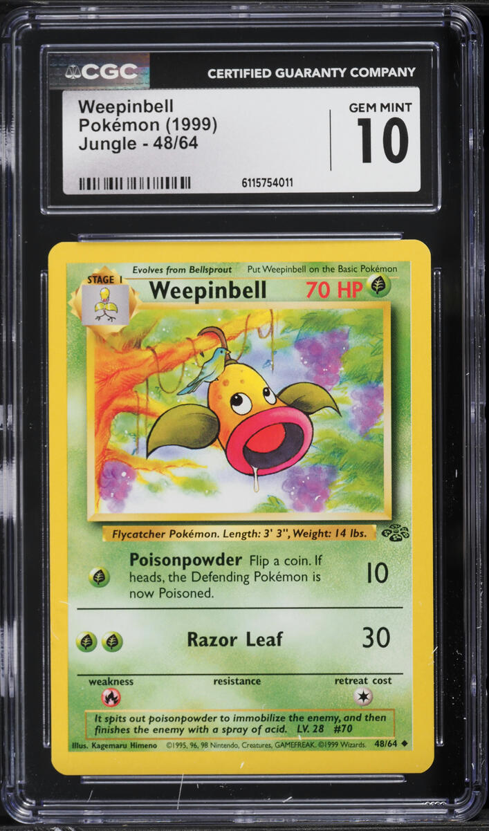 1999 Pokemon Jungle Weepinbell #48 CGC 10 GEM MINT