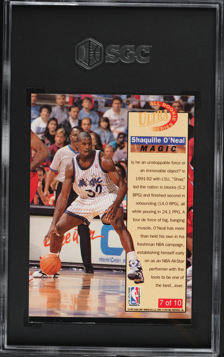 1992 Ultra All-Rookie Series Shaquille O'Neal ROOKIE #7 SGC 8.5 NM-MT+