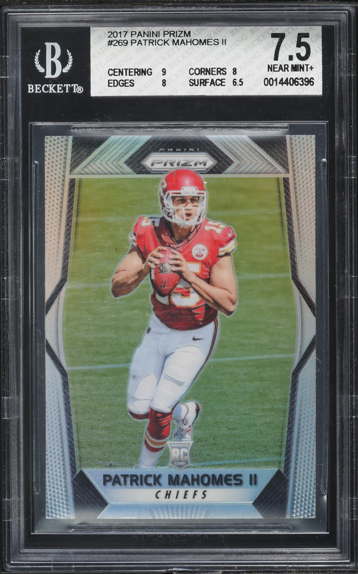2017 Panini Prizm Silver Patrick Mahomes II ROOKIE #269 BGS 7.5 NRMT+