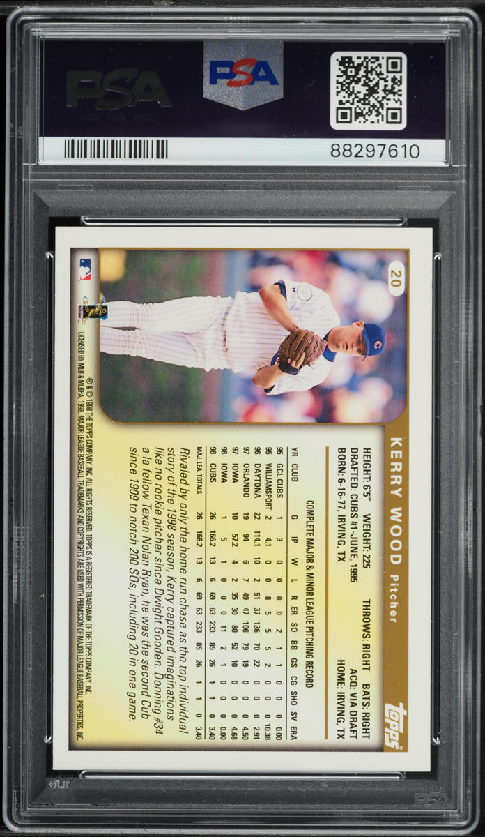 1999 Topps Kerry Wood #20 PSA 9 MINT