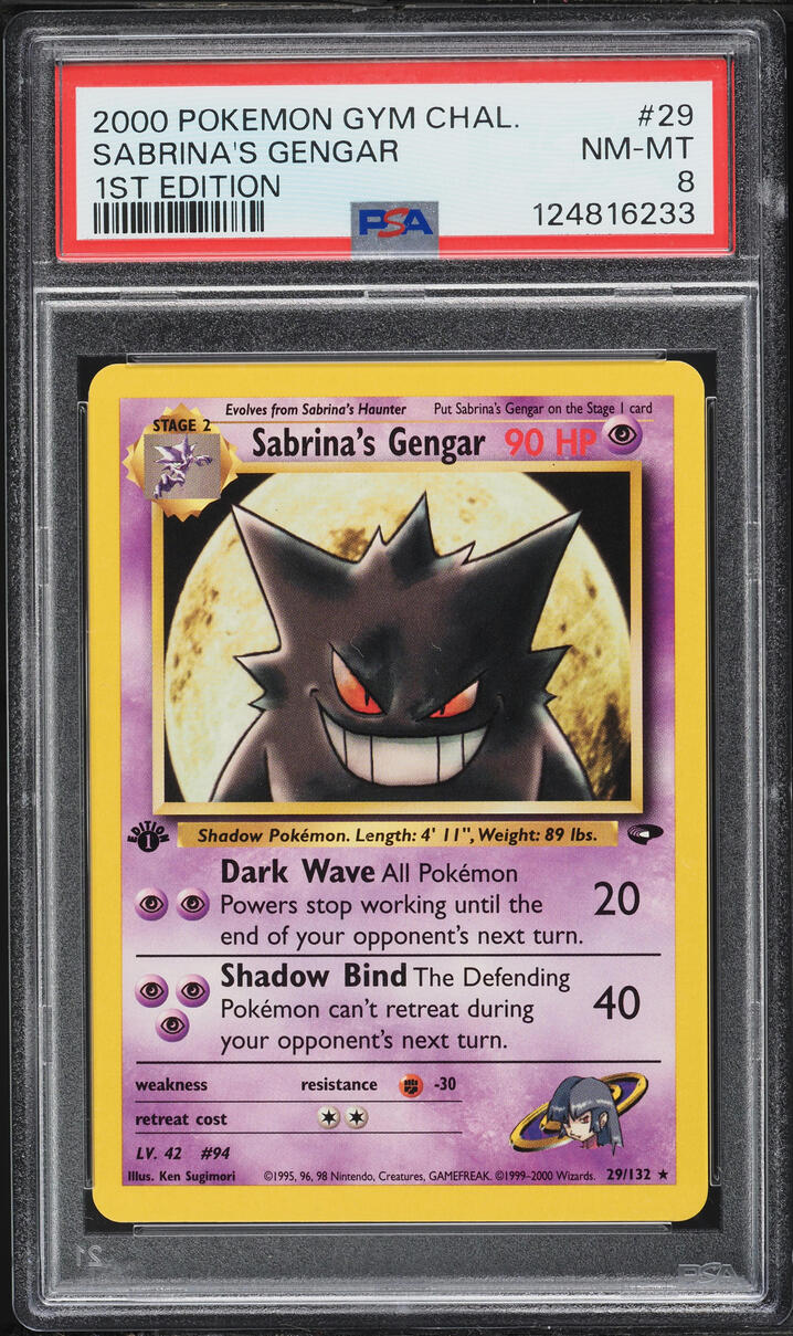2000 Pokemon Gym Challenge 1st Edition Sabrina's Gengar #29 PSA 8 NM-MT