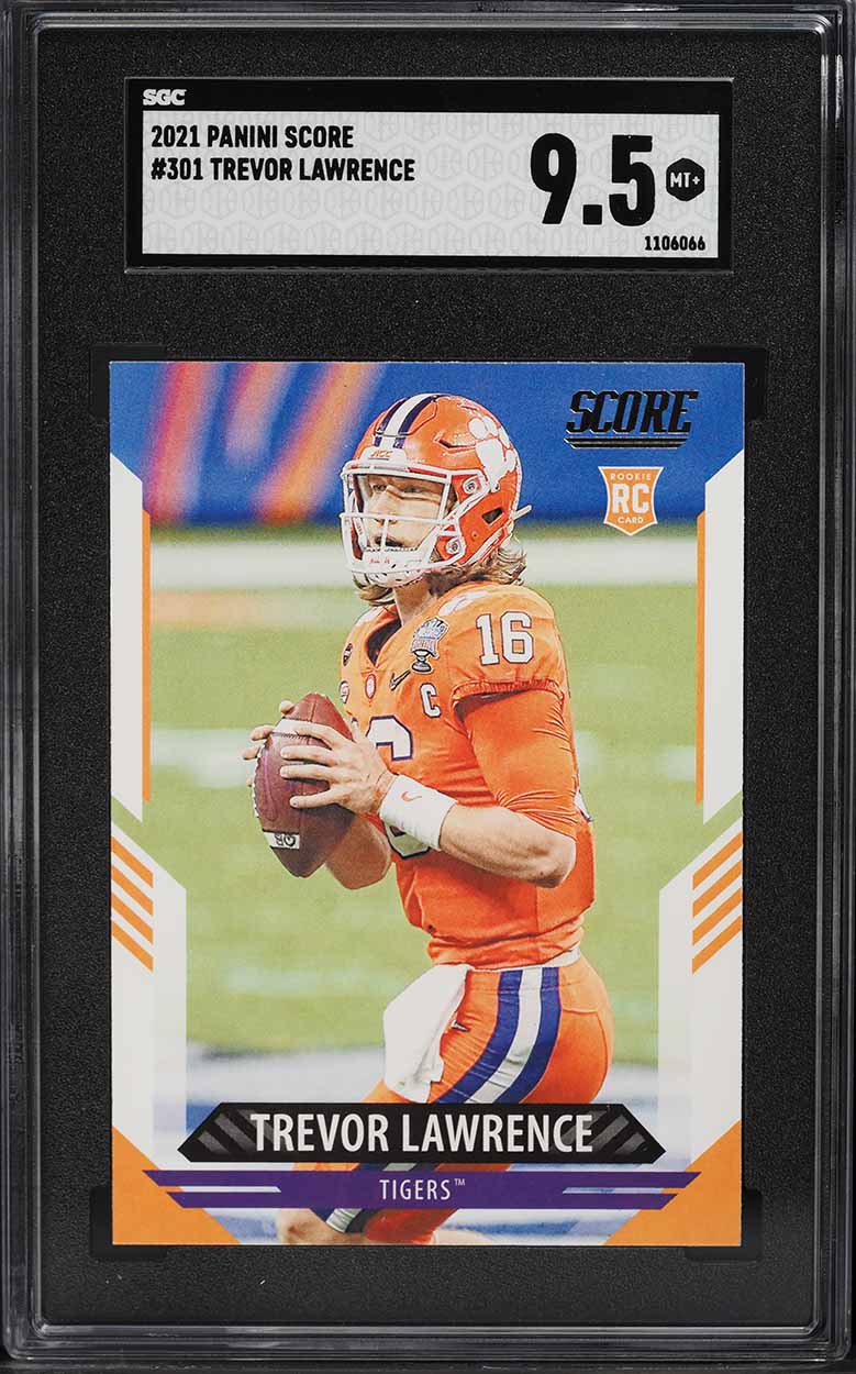 2021 Score Football Trevor Lawrence ROOKIE #301 SGC 9.5 MINT+