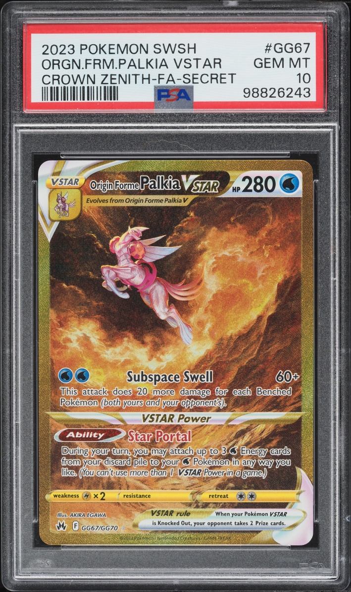 2023 Pokemon Sword & Shield Crown Zenith Origin Forme Palkia VSTAR #GG67 PSA 10 GEM MINT