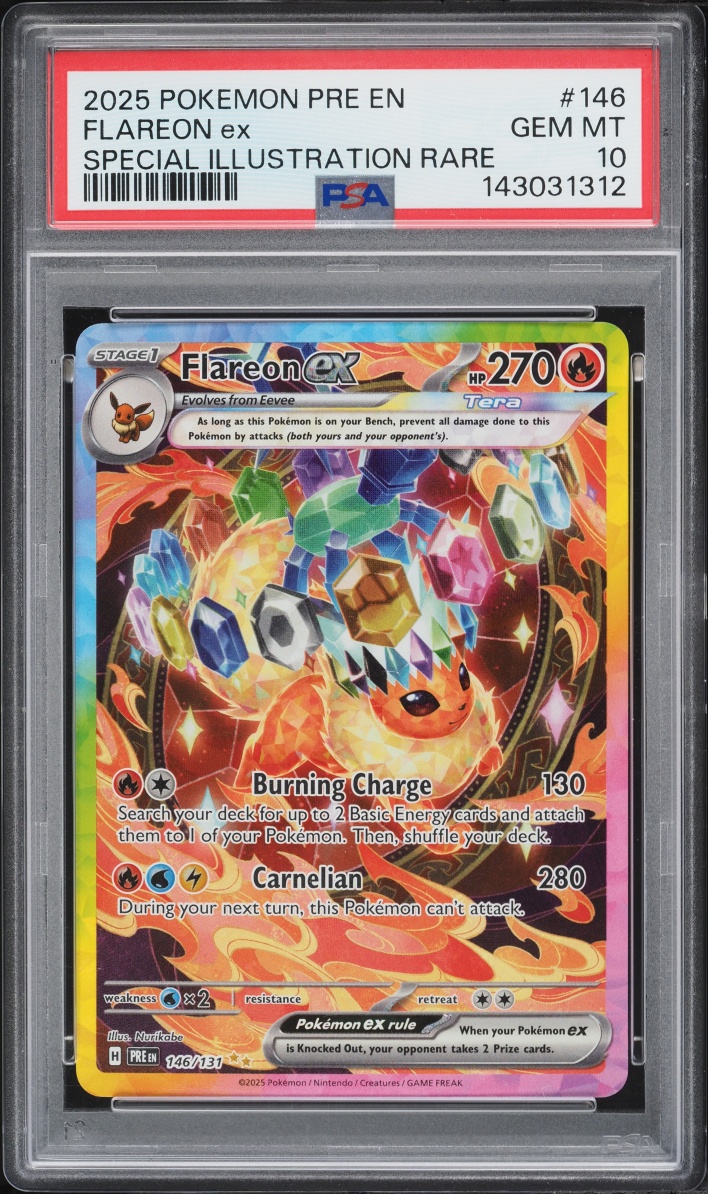 2025 Pokemon Scarlet & Violet Prismatic Evolutions SIR Flareon ex #146 PSA 10 GEM MINT