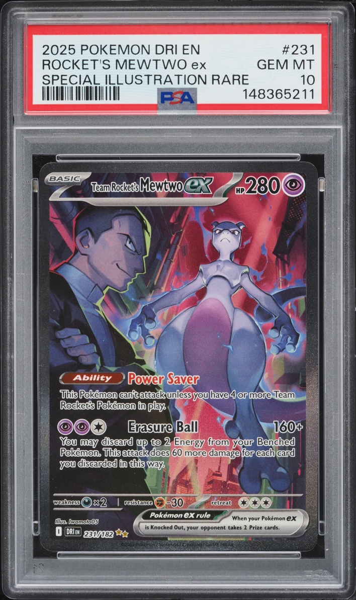 2025 Pokemon Scarlet & Violet Destined Rivals SIR Team Rocket's Mewtwo Ex #231 PSA 10 GEM MINT
