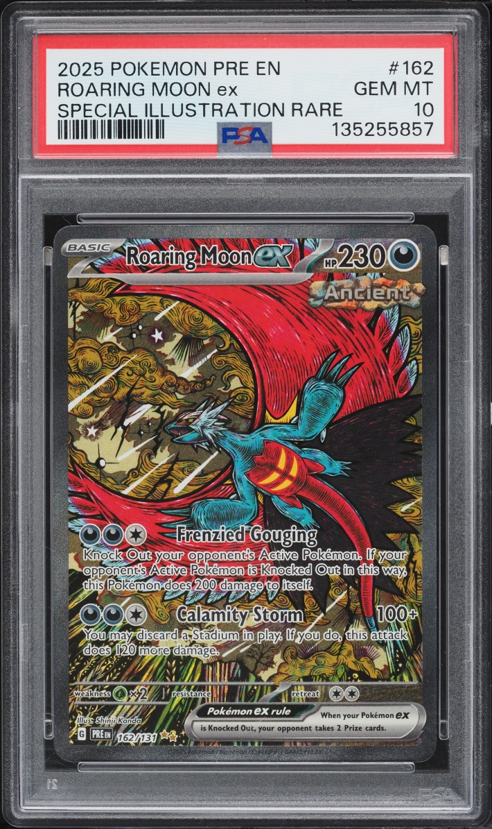 2025 Pokemon Scarlet & Violet Prismatic Evolutions SIR Roaring Moon ex #162 PSA 10 GEM MINT