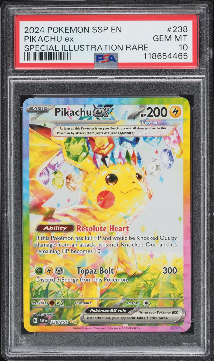 2024 Pokemon Scarlet & Violet Surging Sparks SIR Pikachu ex #238 PSA 10 GEM MINT