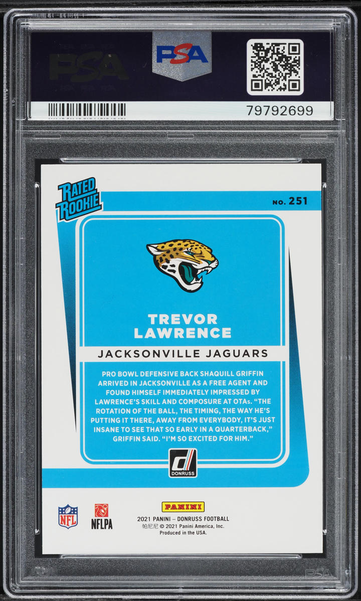 2021 Donruss Football Trevor Lawrence ROOKIE #251 PSA 10 GEM MINT