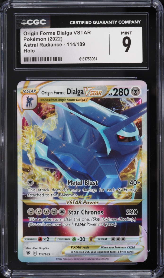 2022 Pokemon Sword & Shield Astral Radiance Holo Origin Forme Dialga VSTAR #114 CGC 9 MINT