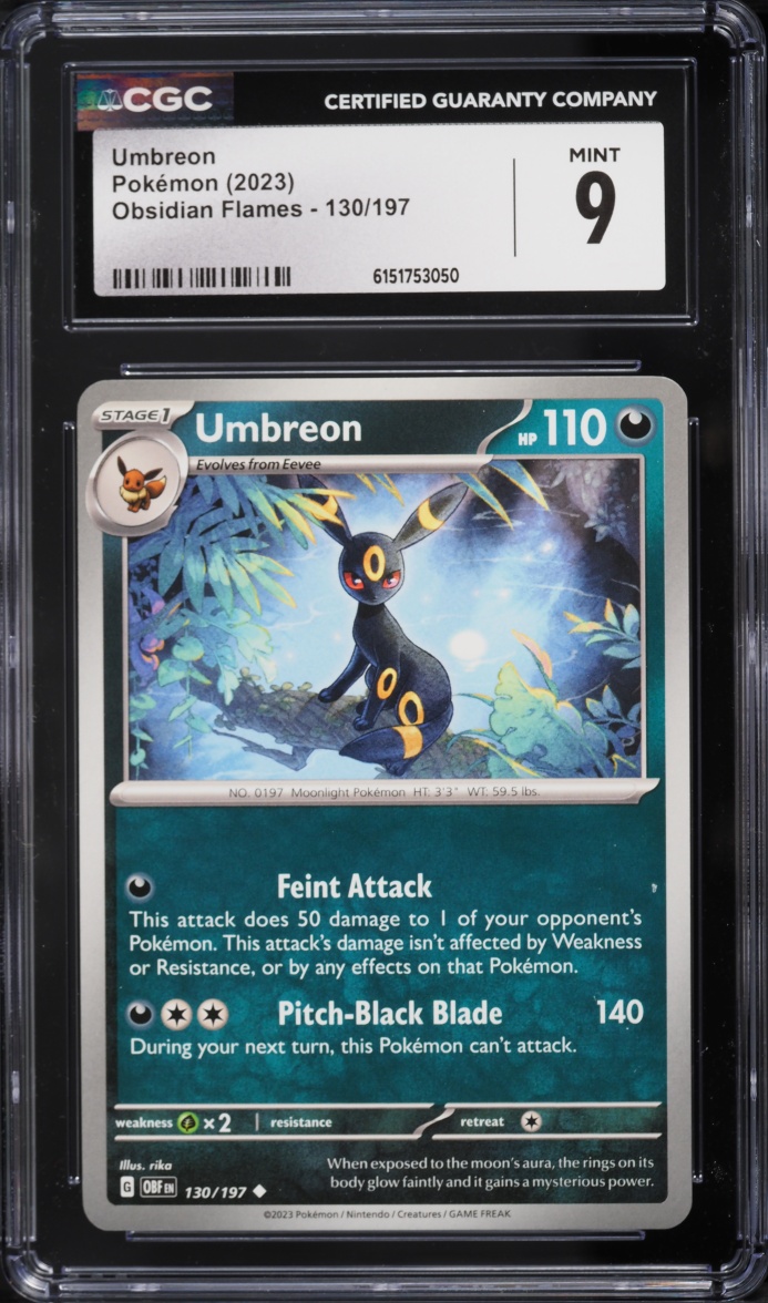 2023 Pokemon Scarlet & Violet Obsidian Flames Umbreon #130 CGC 9 MINT