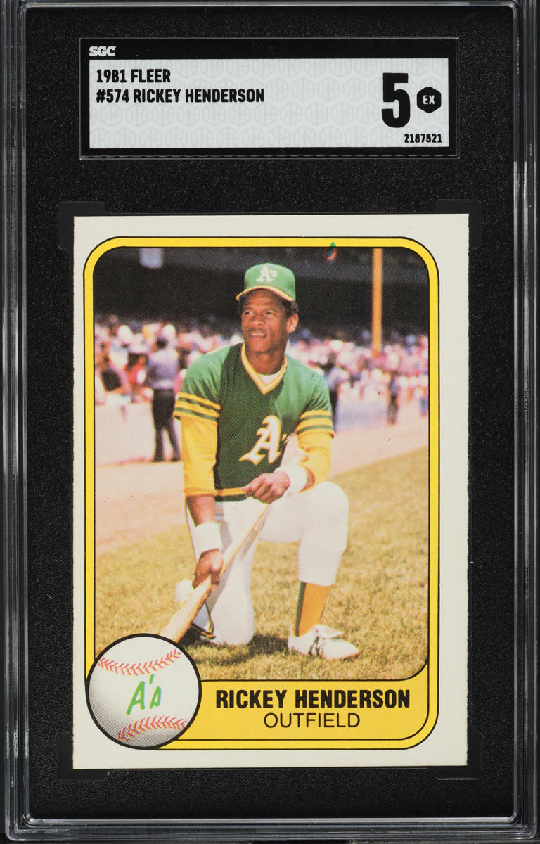 1981 Fleer Rickey Henderson #574 SGC 5 EX