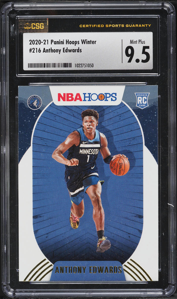 2020 Hoops Winter Anthony Edwards ROOKIE #216 CSG 9.5 MINT+