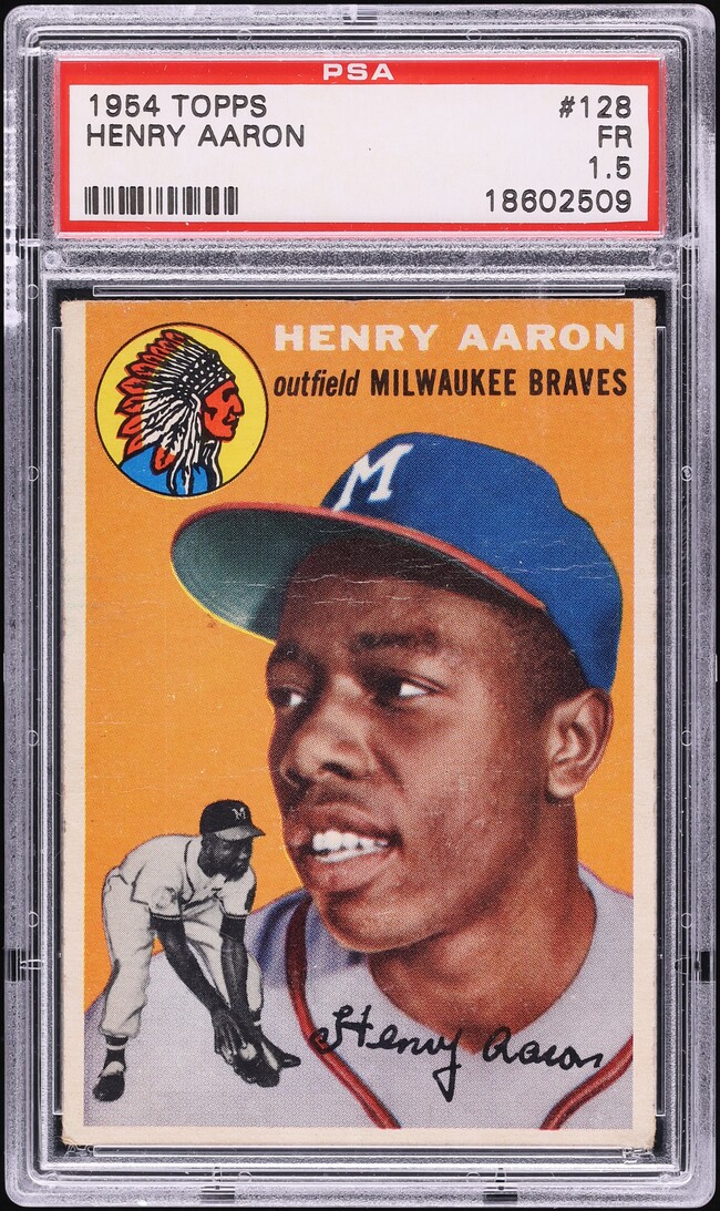 1954 Topps Henry Aaron ROOKIE #128 PSA 1.5 FR