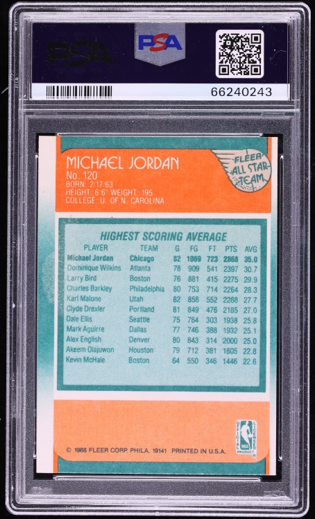1988 Fleer All Star Michael Jordan #120 PSA 7 NRMT