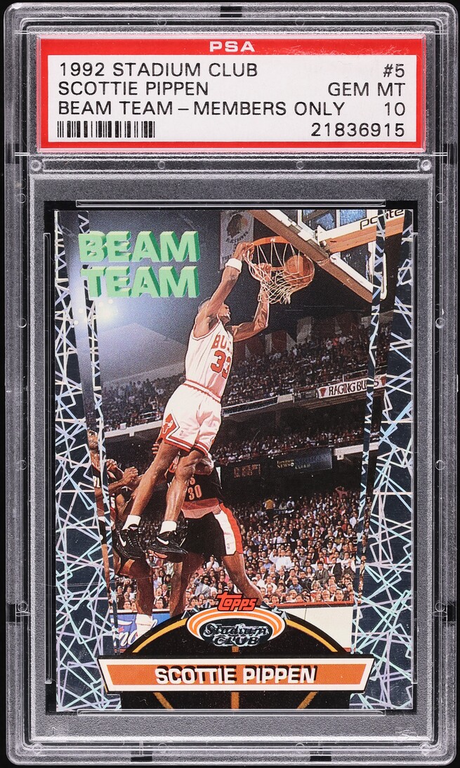 1992 Stadium Club Beam Team Members Only Scottie Pippen #5 PSA 10 GEM MINT